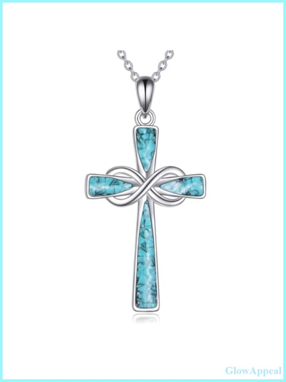 S925 Sterling Silver Infinity Cross Necklace Pendant Christian Gift